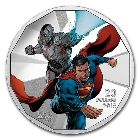 2018 Canada 1 oz Ag $20 The Justice League™: Cyborg and Superman 2018 Canada 1 oz Ag $20 The Justice League™: Cyborg and Superman